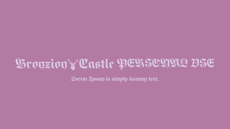 Bronzion Castle PERSONAL USE Font