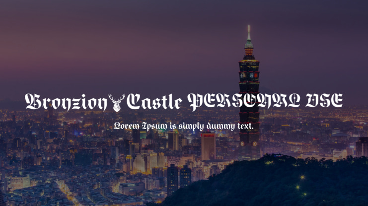Bronzion Castle PERSONAL USE Font