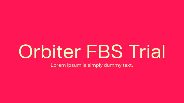 Orbiter FBS Trial Font Family