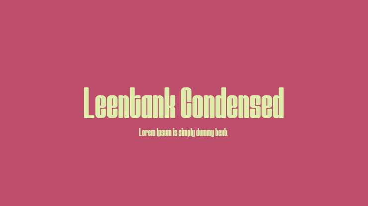 Leentank Condensed Font Family