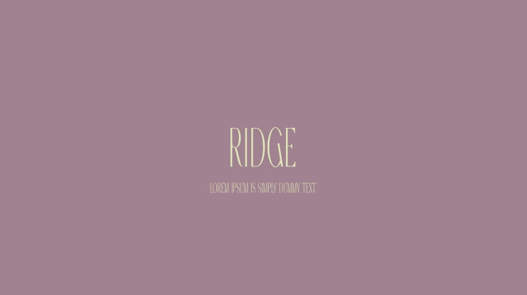 Ridge Font