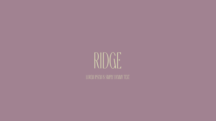 Ridge Font