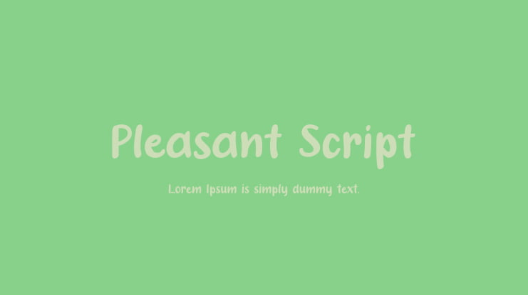 Pleasant Script Font