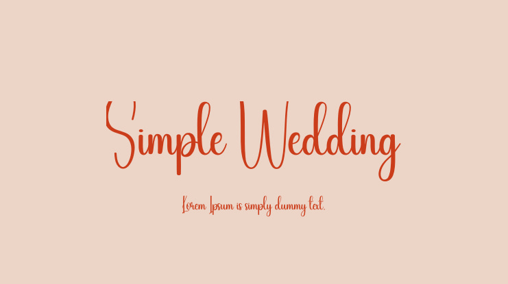 Simple Wedding Font