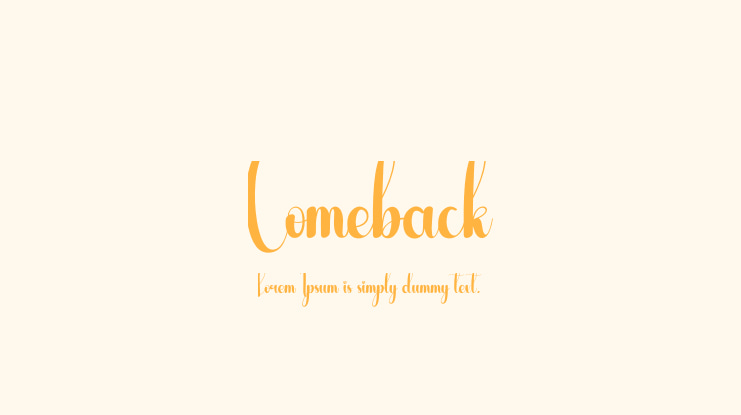 Comeback Font