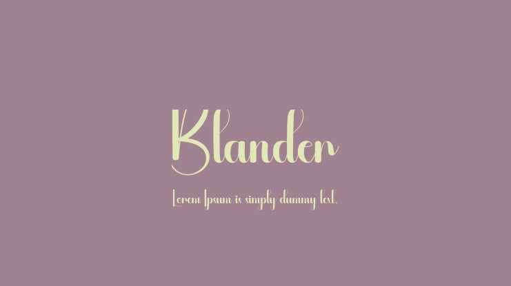 Blander Font