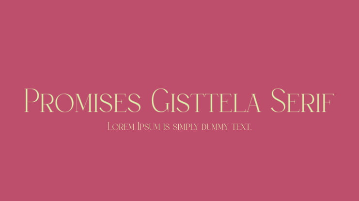 Promises Gisttela Serif Font