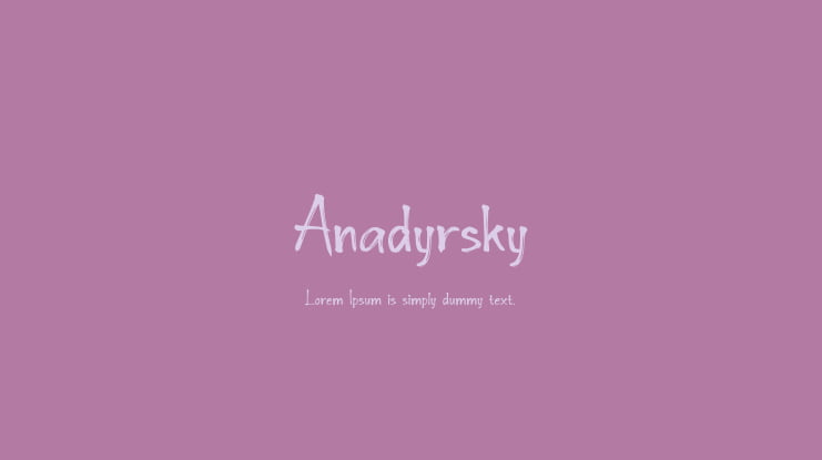 Anadyrsky Font