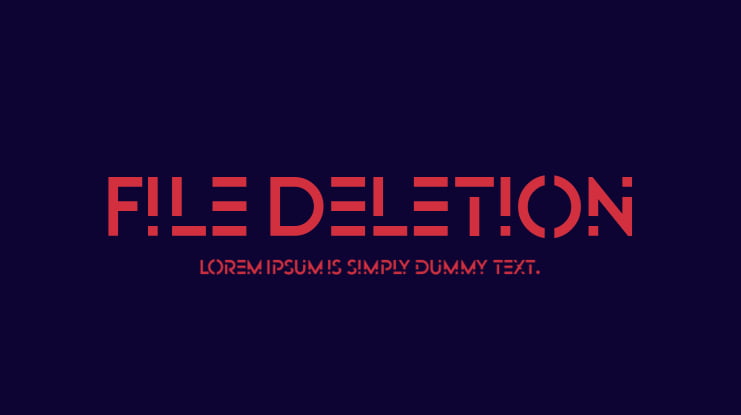 File Deletion Font Family