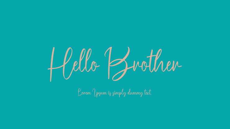 Hello Brother Font