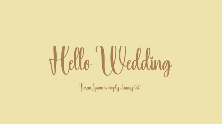 Hello Wedding Font
