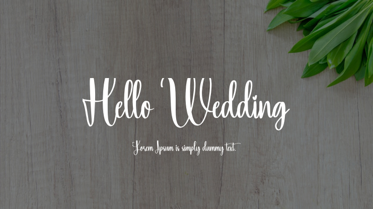 Hello Wedding Font