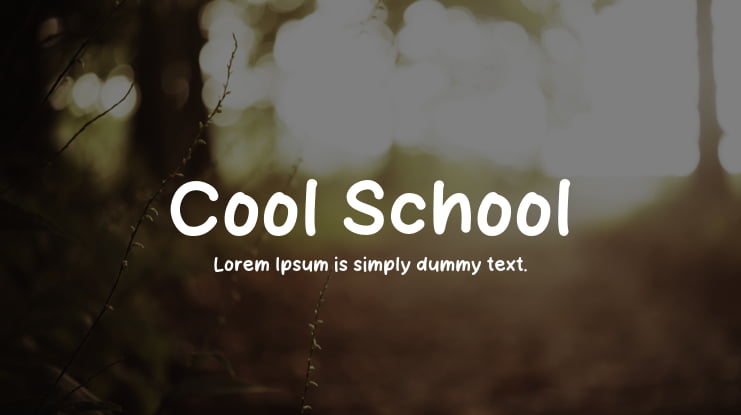 Cool School Font