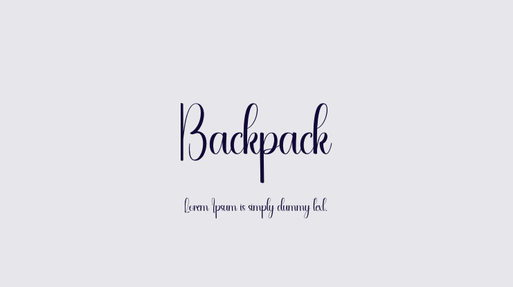 Backpack Font