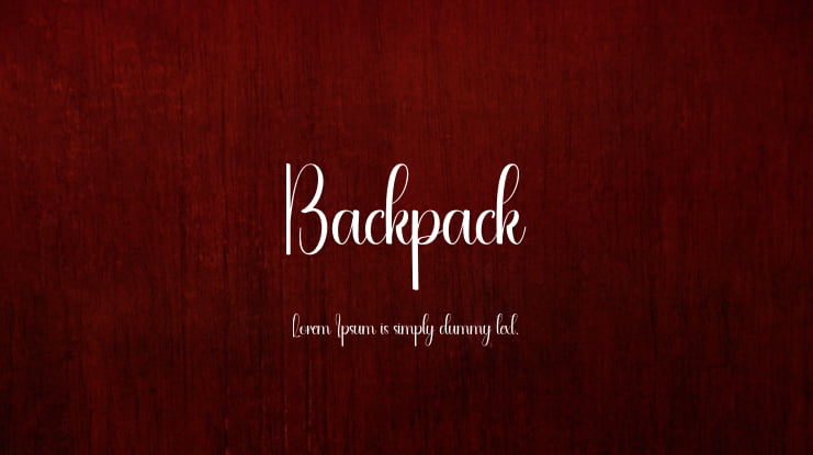 Backpack Font