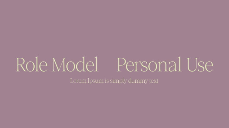Role Model - Personal Use Font