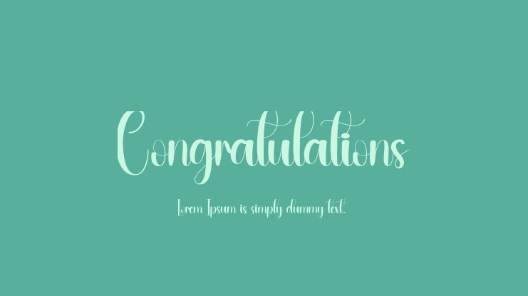 Congratulations Font
