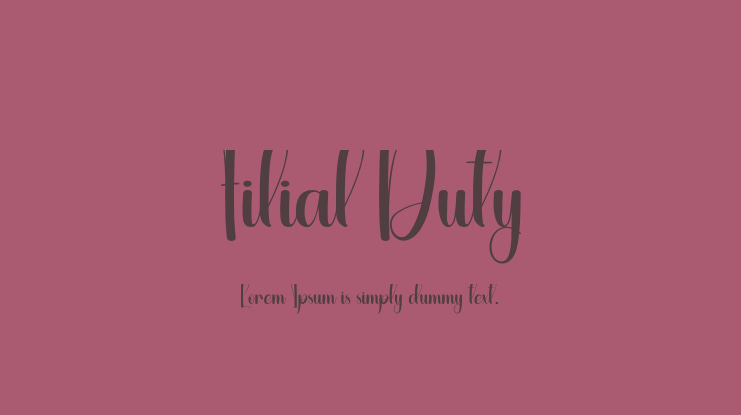 Filial Duty Font