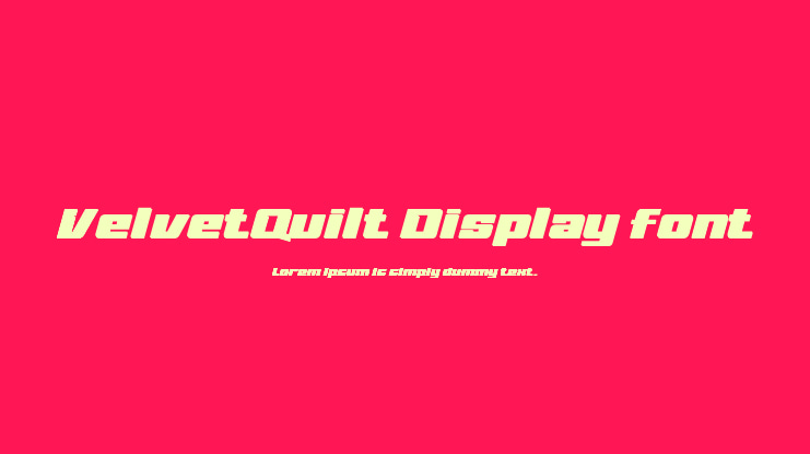 VelvetQuilt Display font