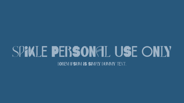 Spikle Personal Use Only Font