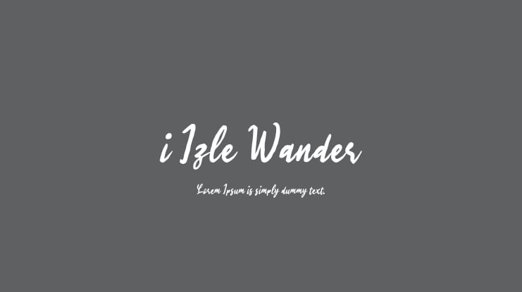 i Izle Wander Font