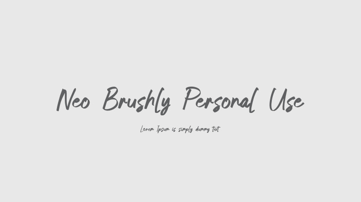 Neo Brushly Personal Use Font