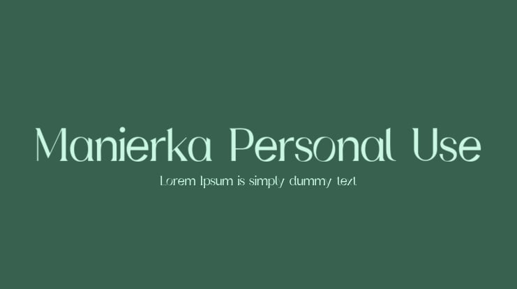 Manierka Personal Use Font