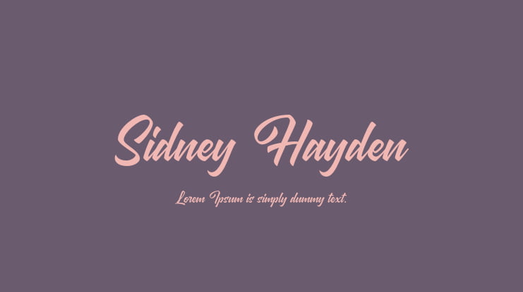 Sidney Hayden Font