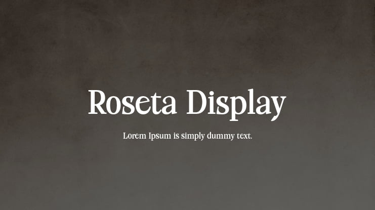 Roseta Display Font