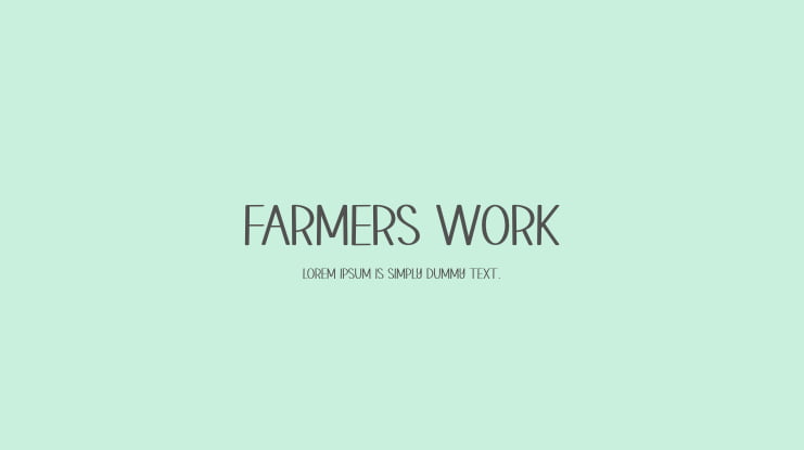 FARMERS WORK Font