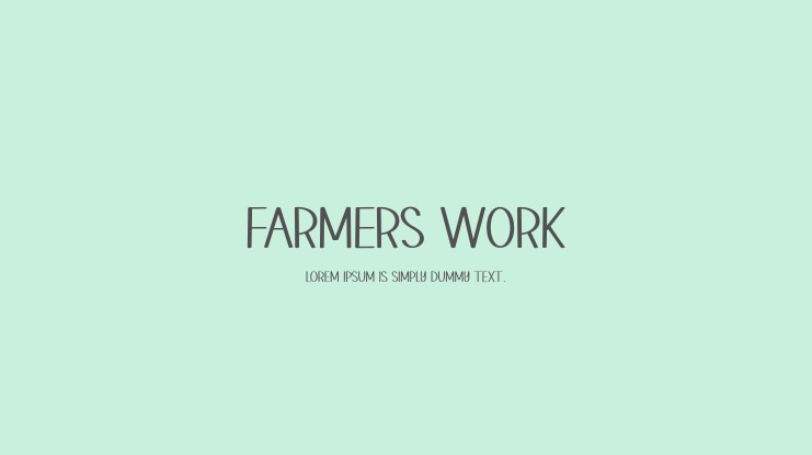 FARMERS WORK Font