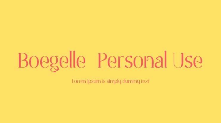 Boegelle_Personal Use Font