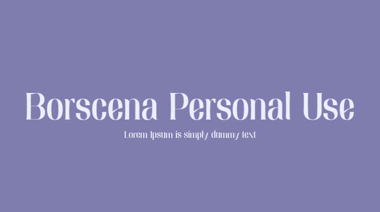 Borscena Personal Use Font