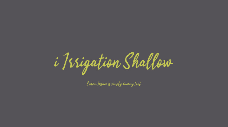 i Irrigation Shallow Font