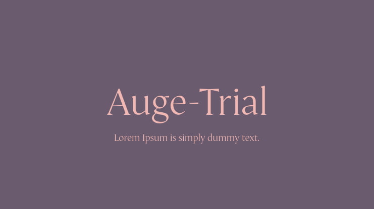 Auge-Trial Font Family