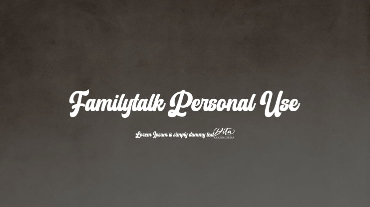 Familytalk Personal Use Font