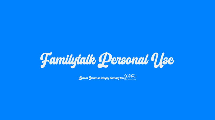 Familytalk Personal Use Font