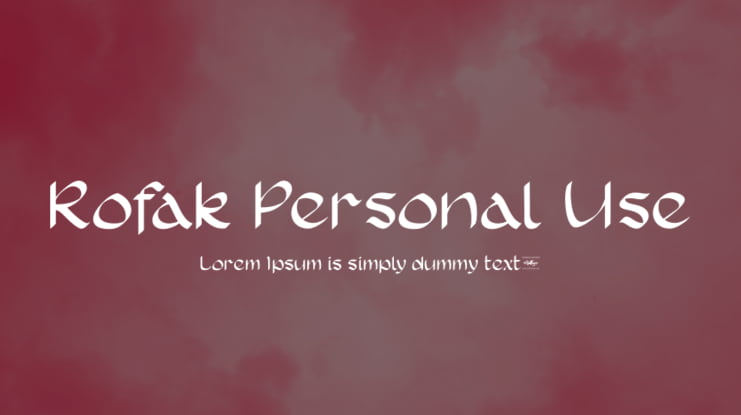 Rofak Personal Use Font