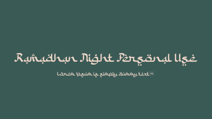 Ramadhan Night Personal Use Font