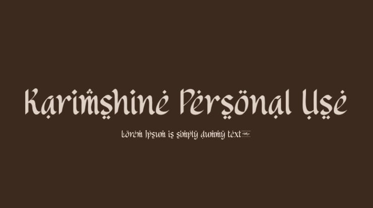 Karimshine Personal Use Font