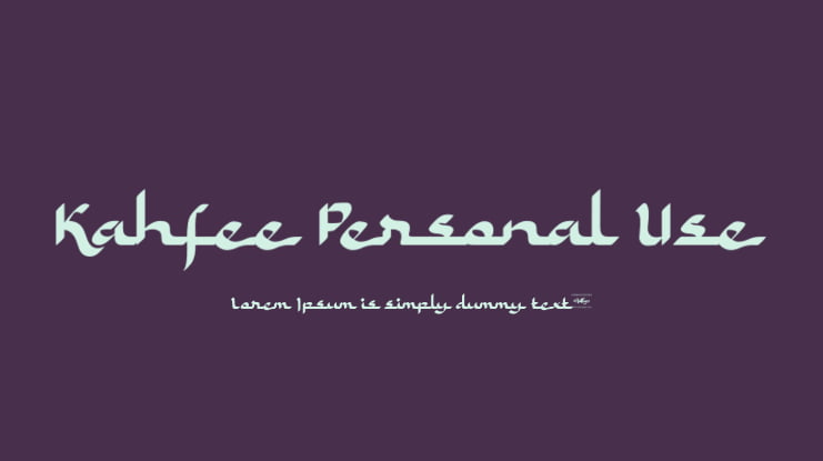 Kahfee Personal Use Font
