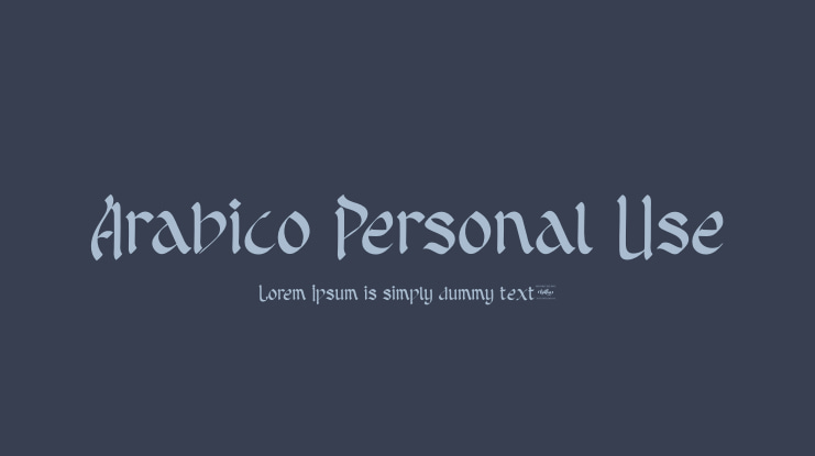Arabico Personal Use Font