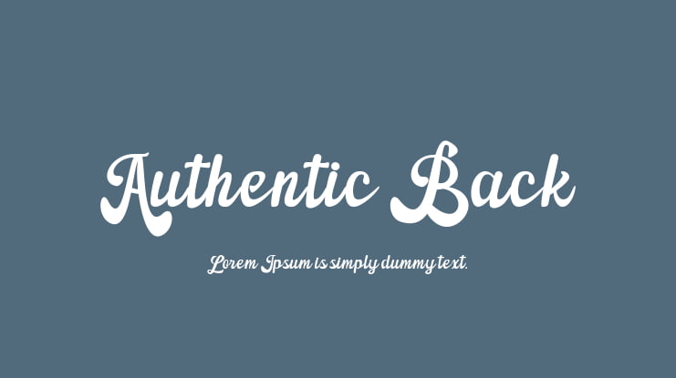 Authentic Back Font