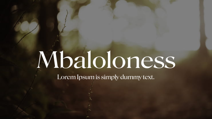 Mbaloloness Font Family
