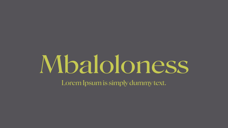 Mbaloloness Font Family