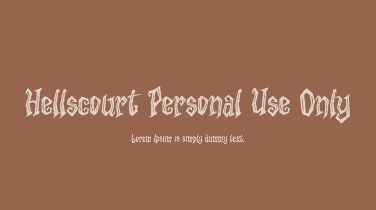 Hellscourt Personal Use Only Font