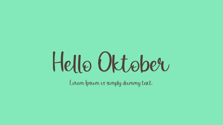 Hello Oktober Font