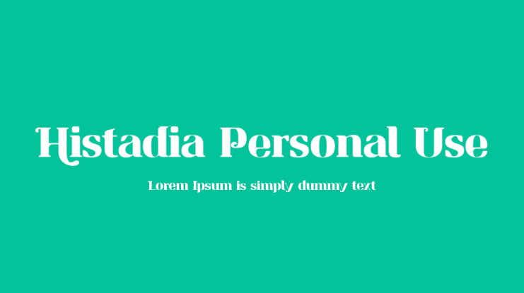 Histadia Personal Use Font