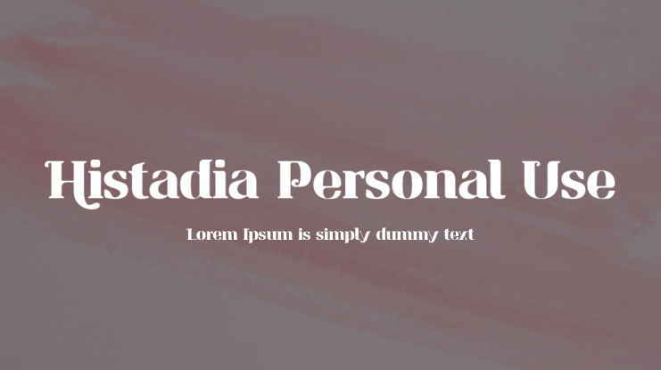Histadia Personal Use Font