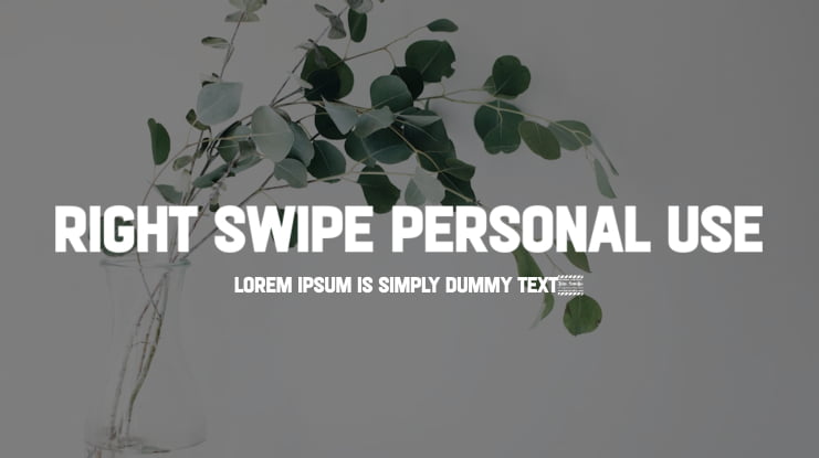 Right Swipe Personal Use Font